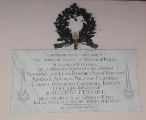 Lastra in ricordo dei caduti della frazione di Nottoria